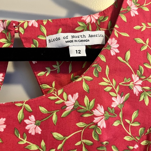 Birds of North America Red/Pink Floral Dress - Picture 2 of 4
